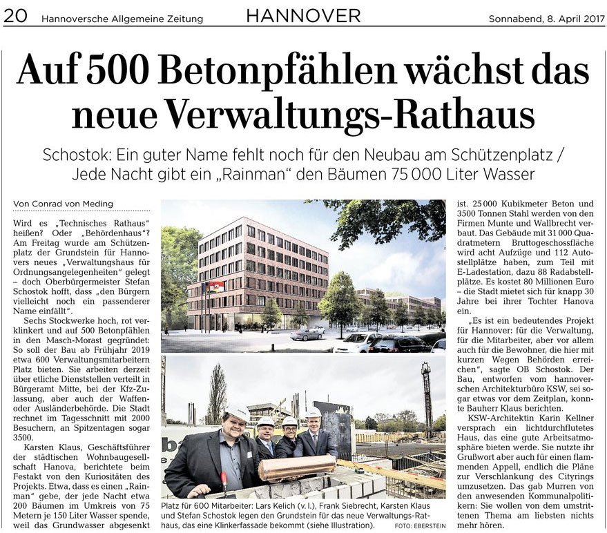 Beitrag der Hannoverschen Allgemeinen Zeitung vom 08.04.2014